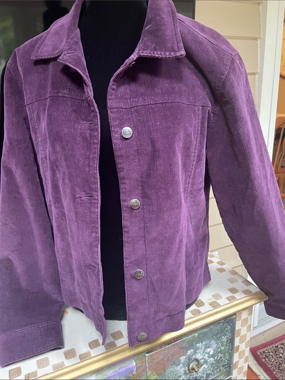 L.L. Bean Purple Corduroy Trucker Jacket